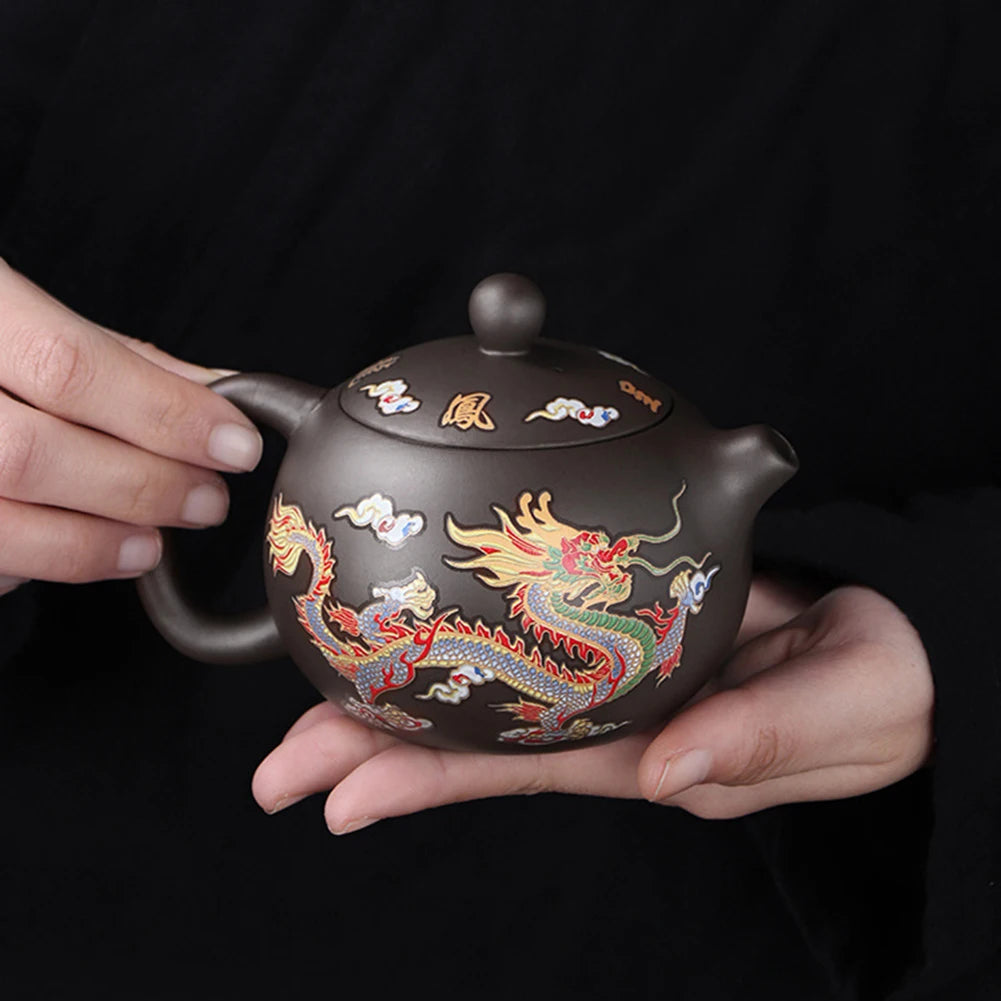Color-Changing Purple Clay Teapot 3PC Set