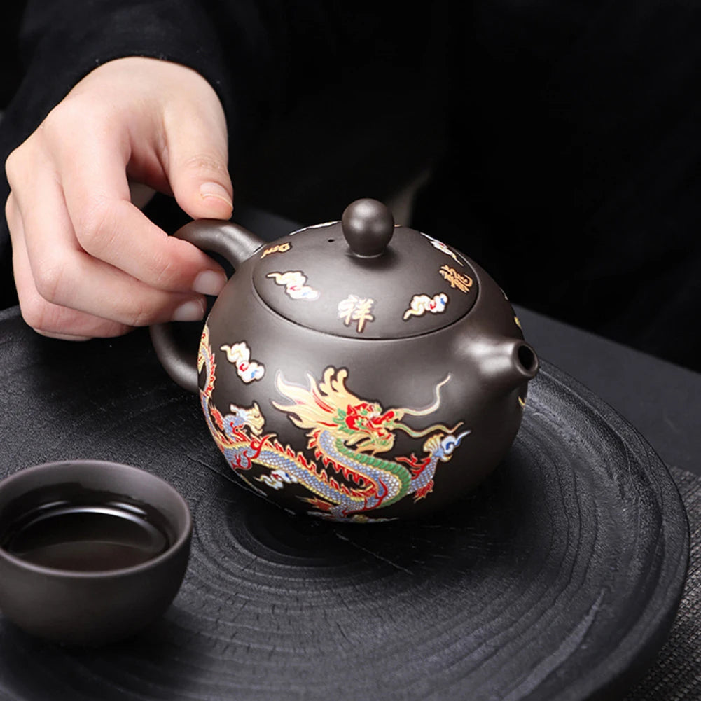 Color-Changing Purple Clay Teapot 3PC Set