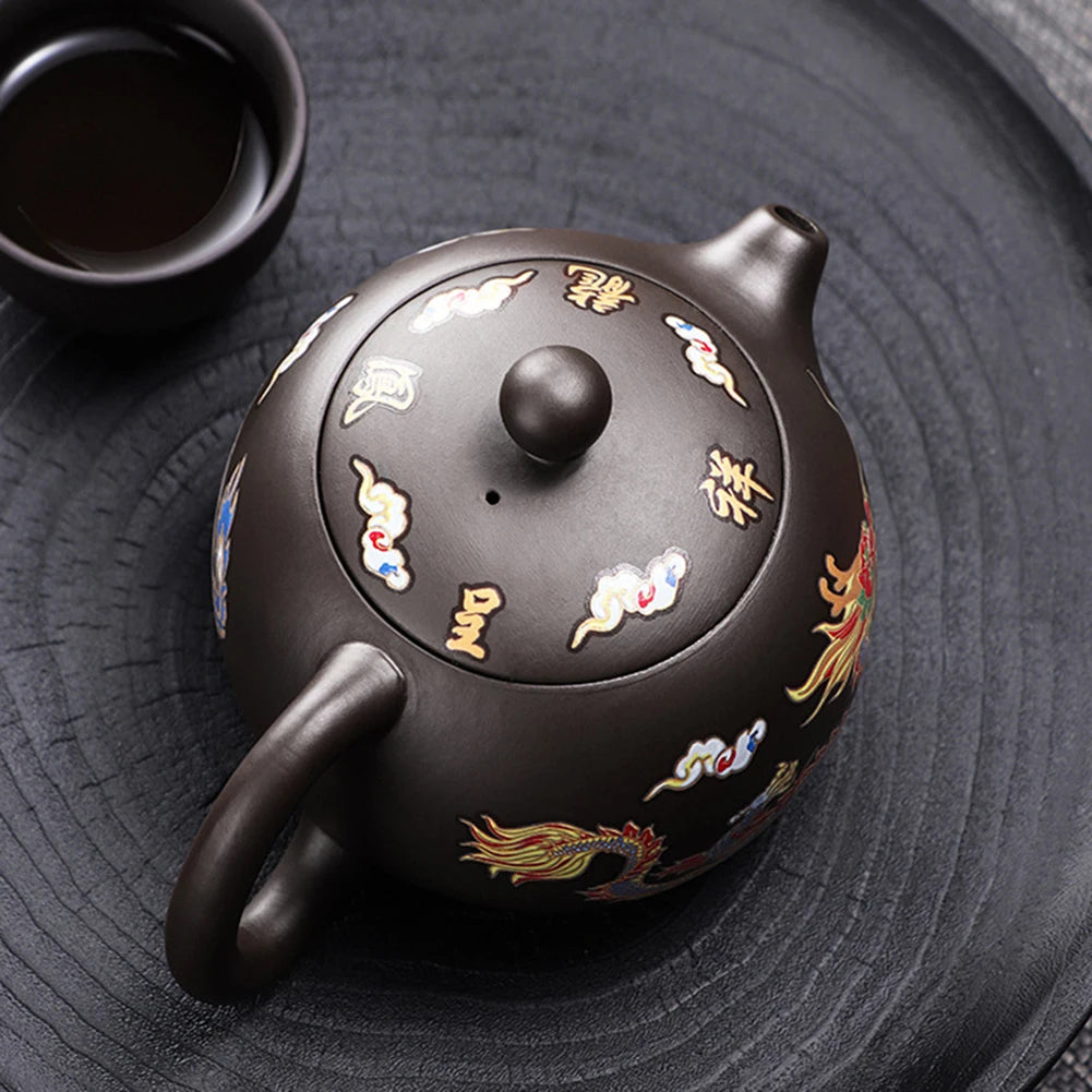 Color-Changing Purple Clay Teapot 3PC Set