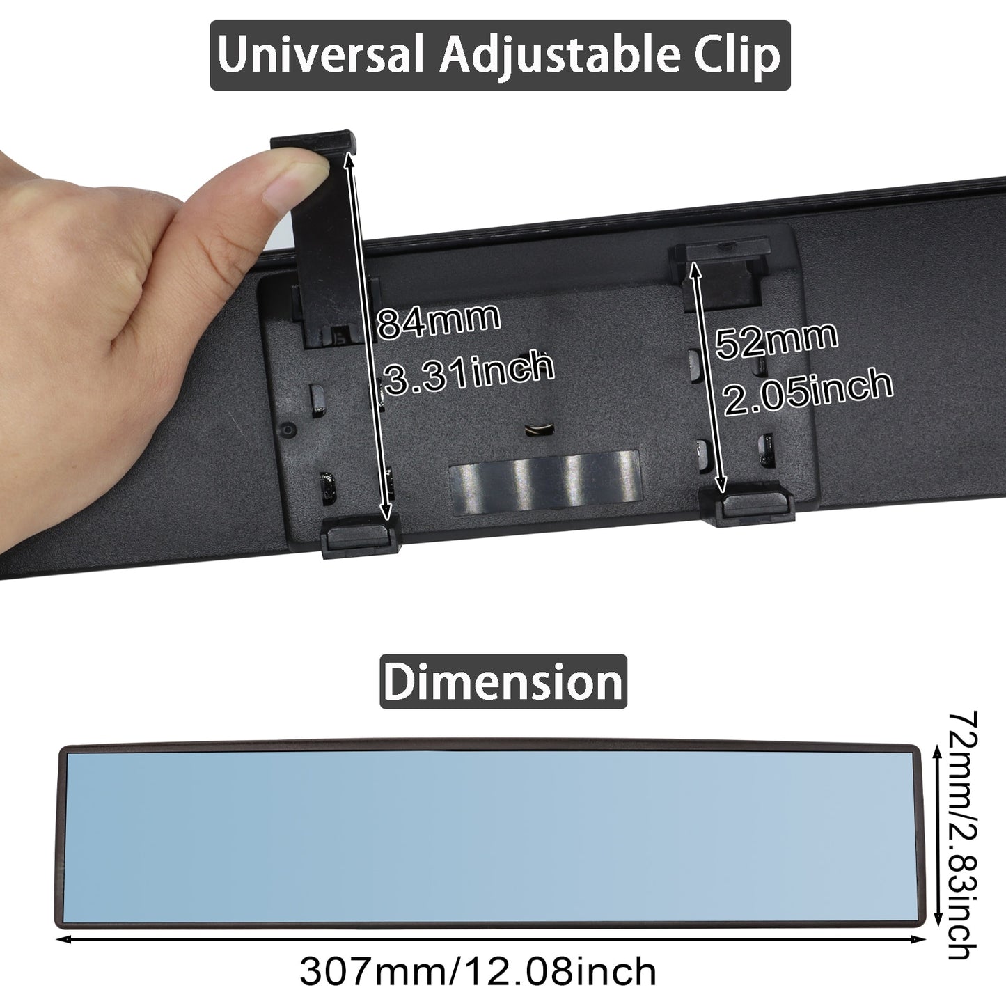 Panoramic Wide Angle Car Rear View Mirror