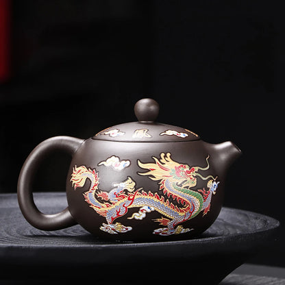 Color-Changing Purple Clay Teapot 3PC Set