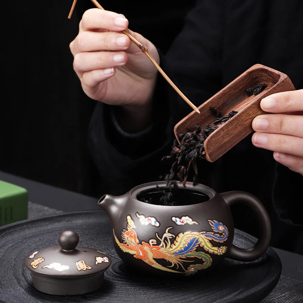 Color-Changing Purple Clay Teapot 3PC Set