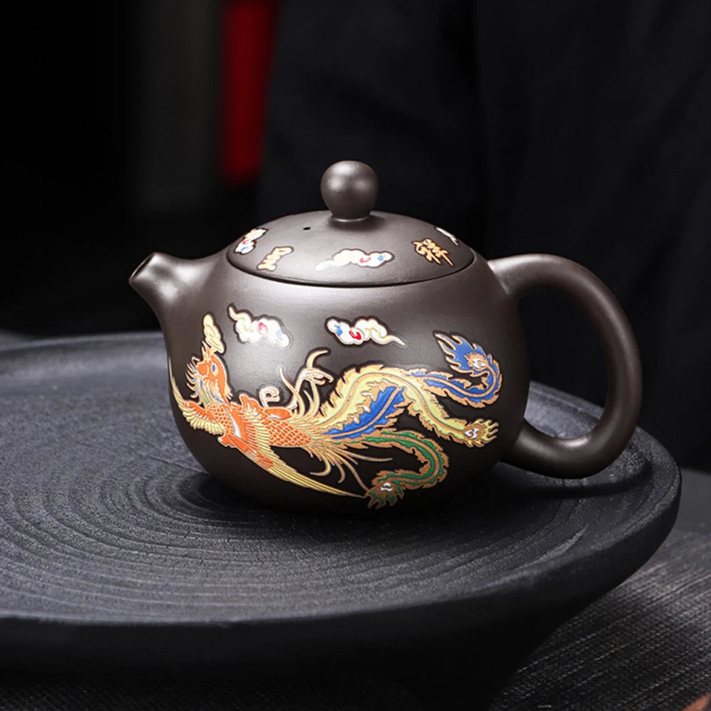 Color-Changing Purple Clay Teapot 3PC Set