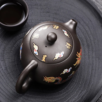 Color-Changing Purple Clay Teapot 3PC Set